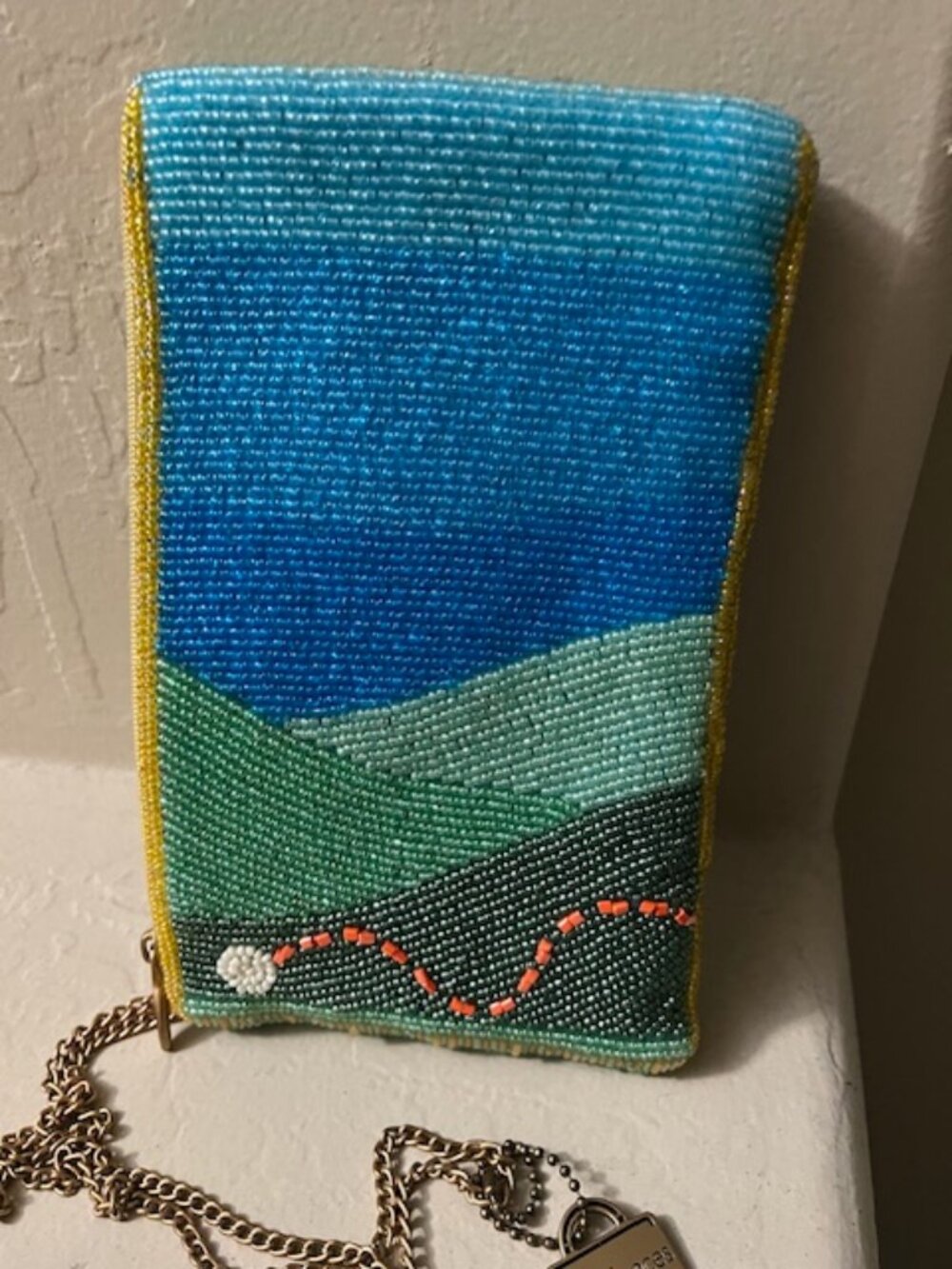 Mary Frances Crossbody Beaded Embroidered Golf Clutch Phone Bag Purse Art - Picture 4 of 9